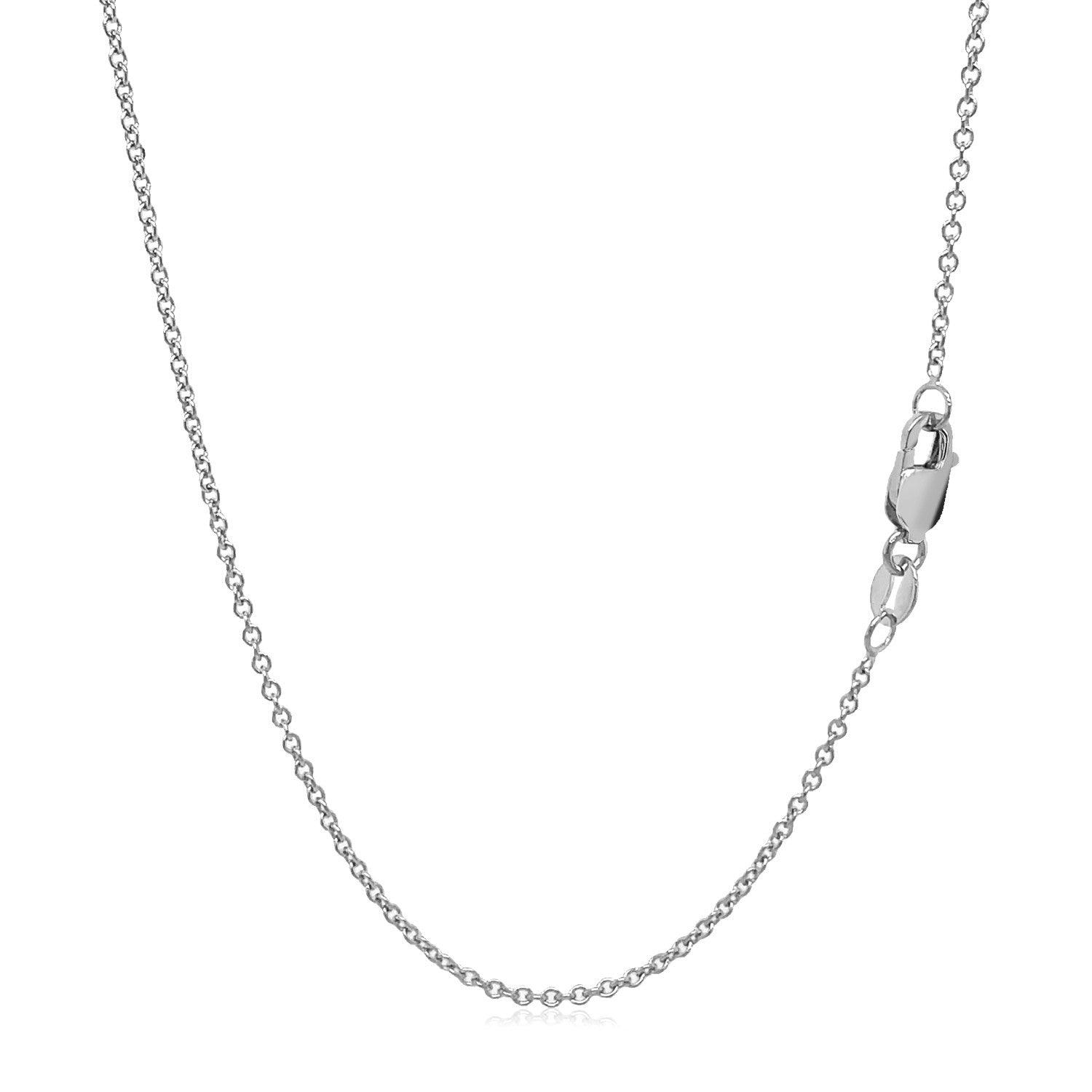 14K White Gold Round Cable Link Chain 1.3mm - Dainty & Elegant Jewelry for Women, Perfect for Layering, Gift Giving & Everyday Wear