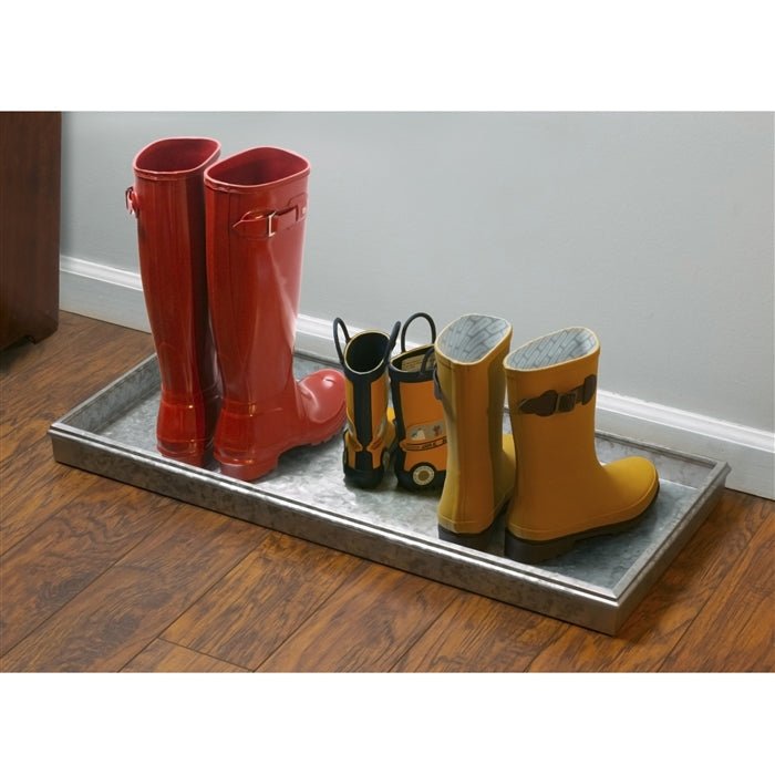 Durable Galvanized Steel Multi-Purpose Boot Tray for Entryway, Mudroom & Garage - Non-Slip Shoe Organizer Mat for Wet & Dirty Footwear
