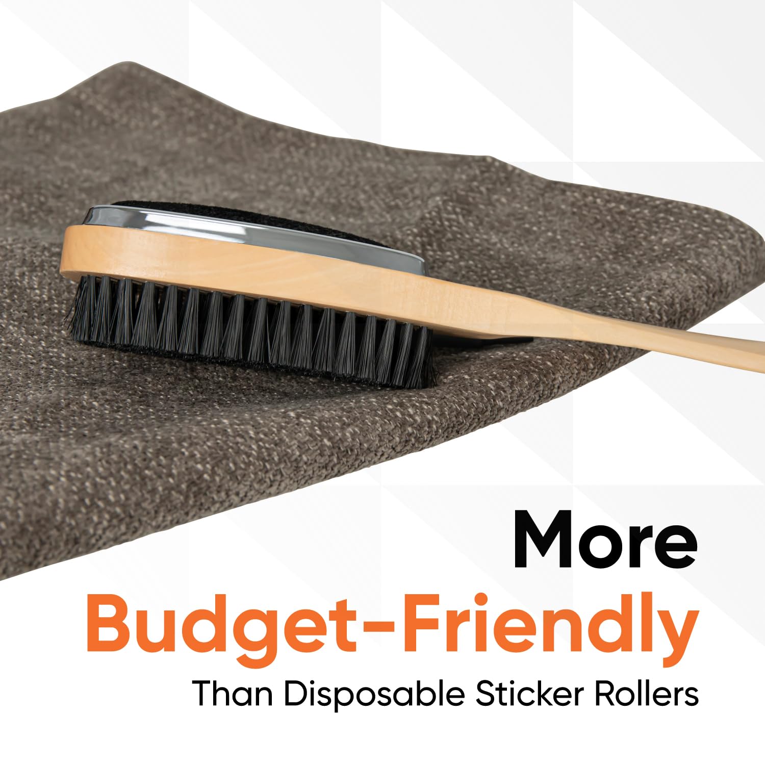 Superio 3-in-1 Clothes Brush - Double Sided Garment Brush & Pet Hair Remover with Wood Handle | Lint Brush for Suits, Wool Coats, Sweaters | Shoe Horn for Shoes | Portable Depiller for Home, Office & Travel (Pack of 3)
