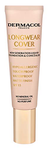 Dermacol Longwear Full Coverage Makeup Foundation - Porcelain Shade for Flawless Skin | Perfect for Daily Wear, Special Occasions & Photography