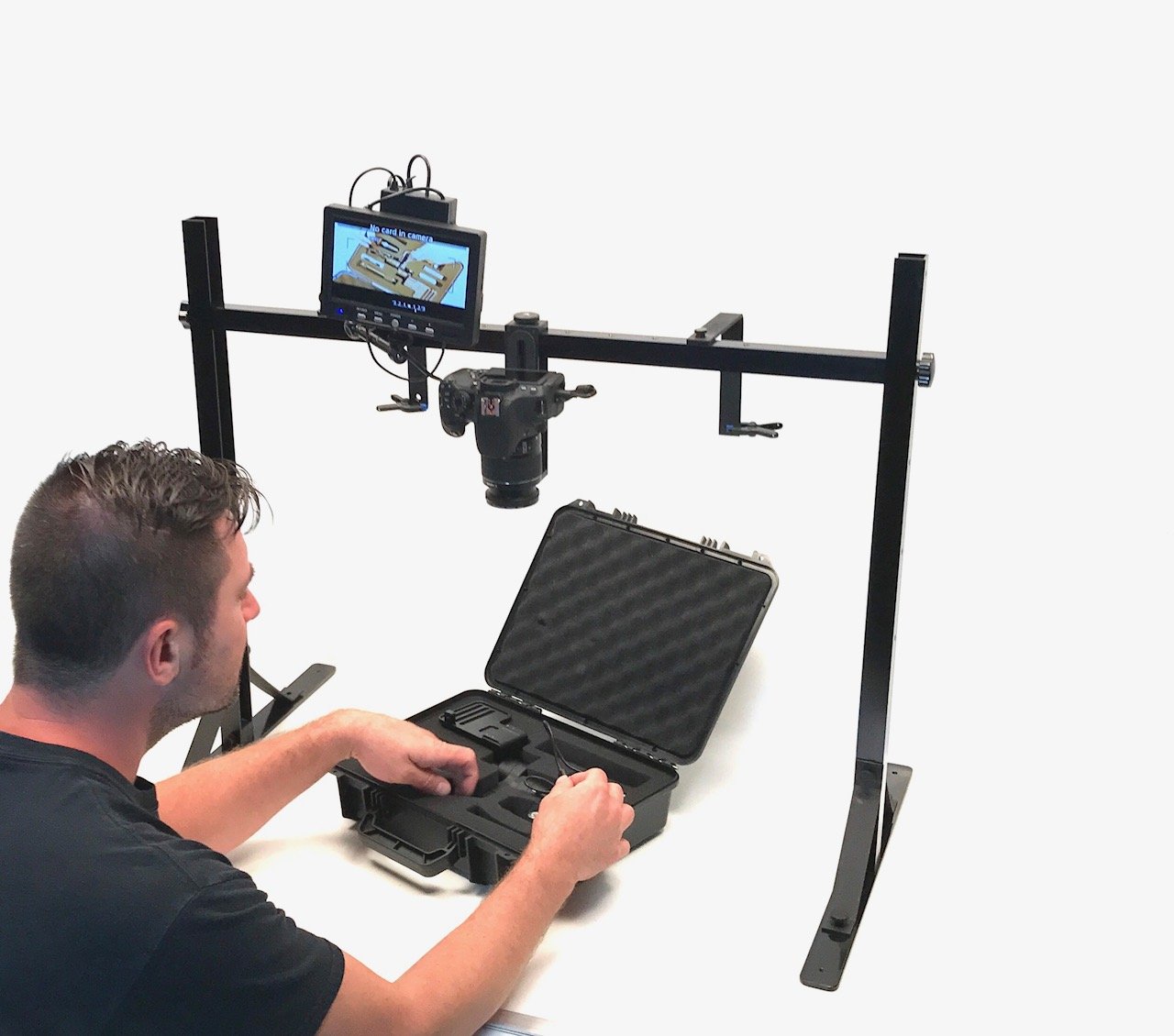 Professional Metal Overhead Table Top Mount Stand - OH100 Studio DSLR/iPhone Camera Mount for Top-Down Photography | Perfect for Product Shots, Food Photography & DIY Videos