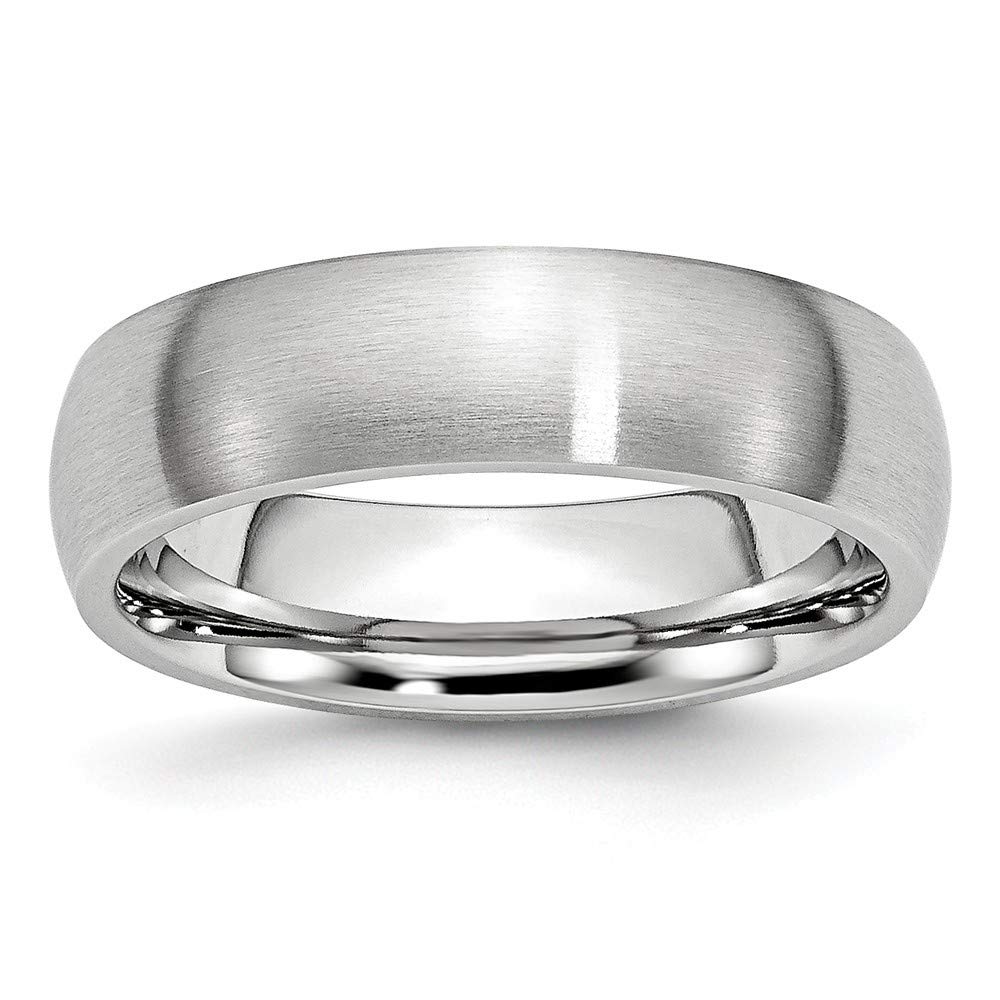 Cobalt Chromium Half Round Engravable Satin 6mm Band Ring - Size 13 Jewelry Gift for Women - Perfect for Anniversaries, Weddings & Special Occasions