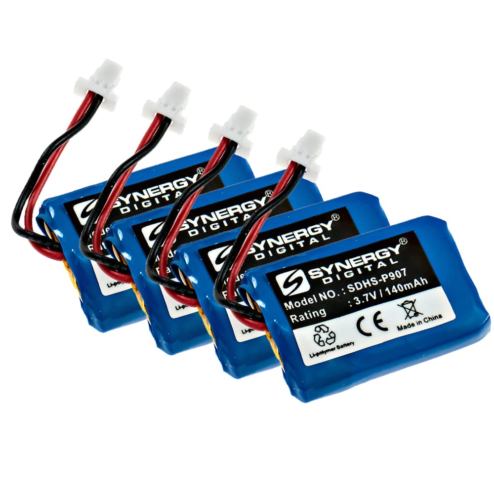 Synergy Digital Wireless Headset Batteries - 4 Pack Li-Polymer 3.7V 140mAh Replacement Batteries for Plantronics CS540 Headset System | Perfect for Office Calls, Remote Work & Customer Service Professionals