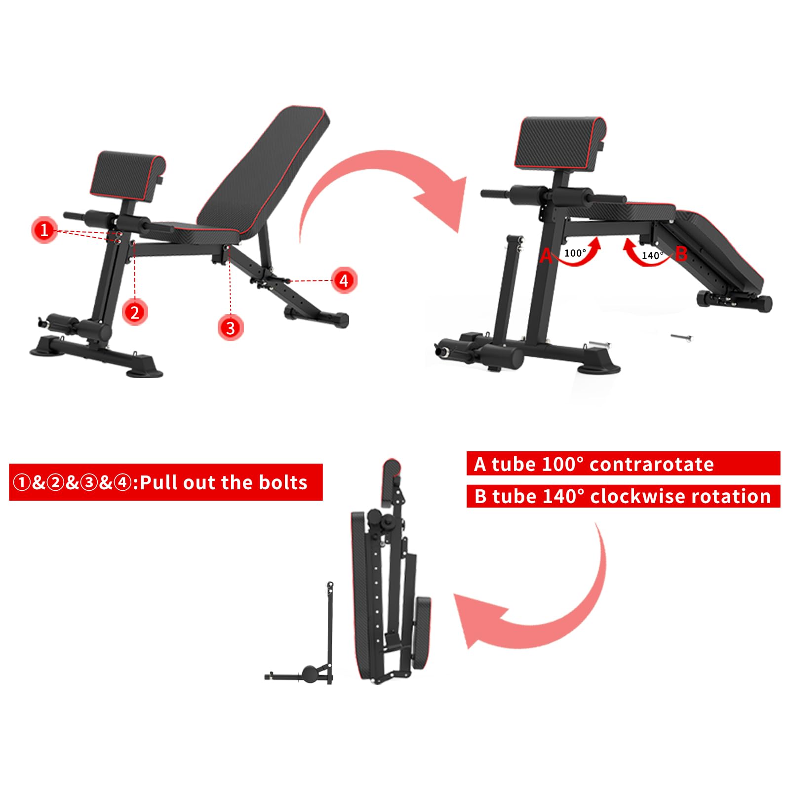 Adjustable Weight Bench for Home Gym - Multi-Function Preacher Curl Bench with Foldable Leg Extension & Curl Machine - 660LBS Weight Capacity - Perfect for Strength Training, Bodybuilding & Home Workouts