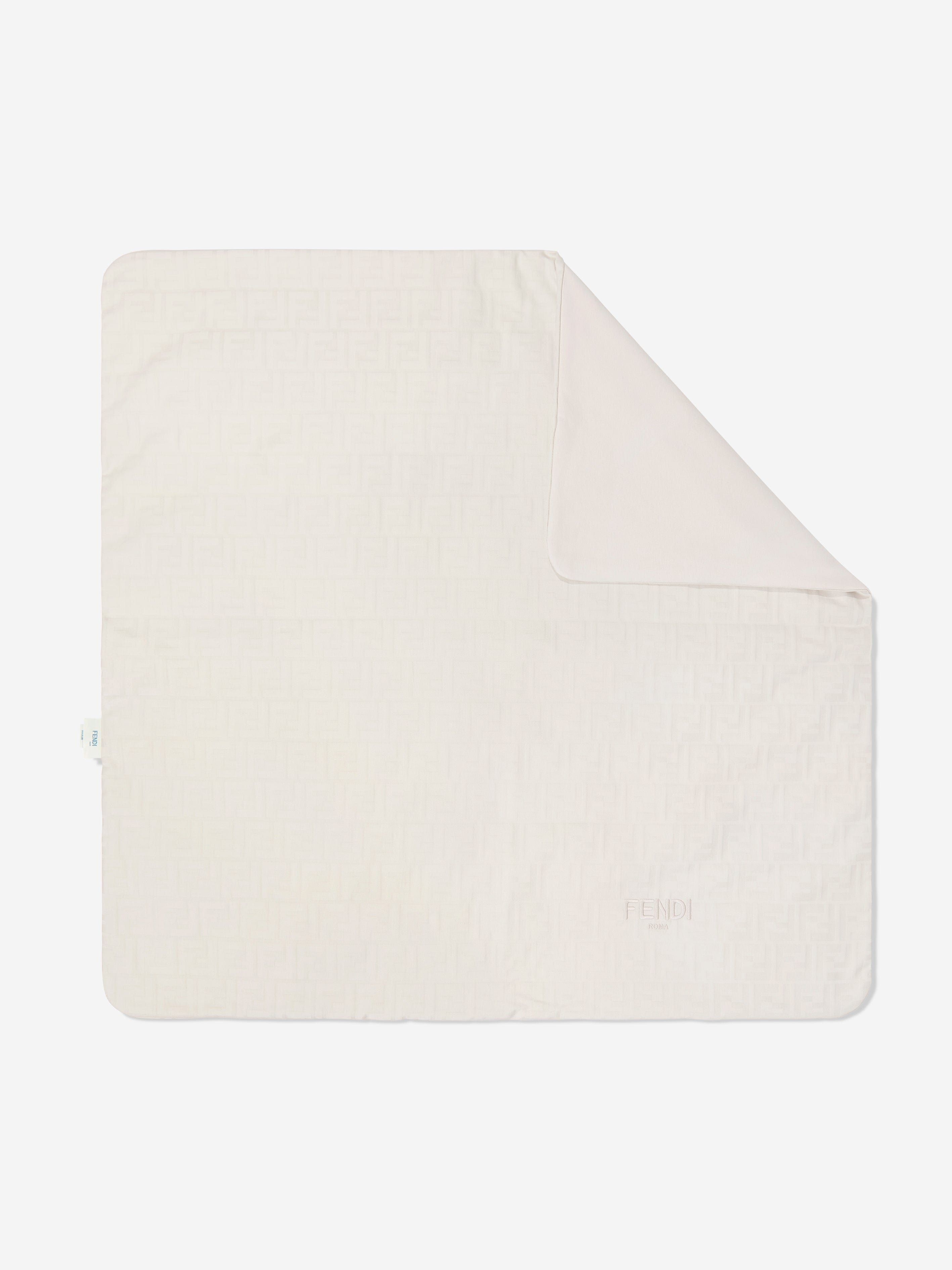 Soft Beige Baby Logo Blanket - 80cm x 80cm Cozy Fleece Throw for Newborns, Infants & Toddlers - Perfect for Nursery, Stroller, Car Seat & Cuddle Time