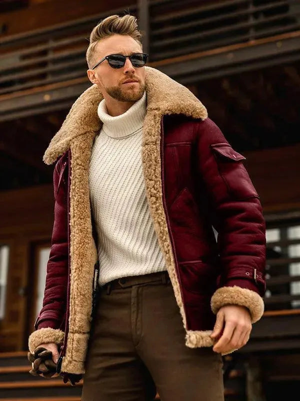 Premium Thick Fur Men's Winter Jacket - Heavy Duty Warm Coat for Extreme Cold Weather - Ideal for Snowboarding, Skiing, and Outdoor Adventures