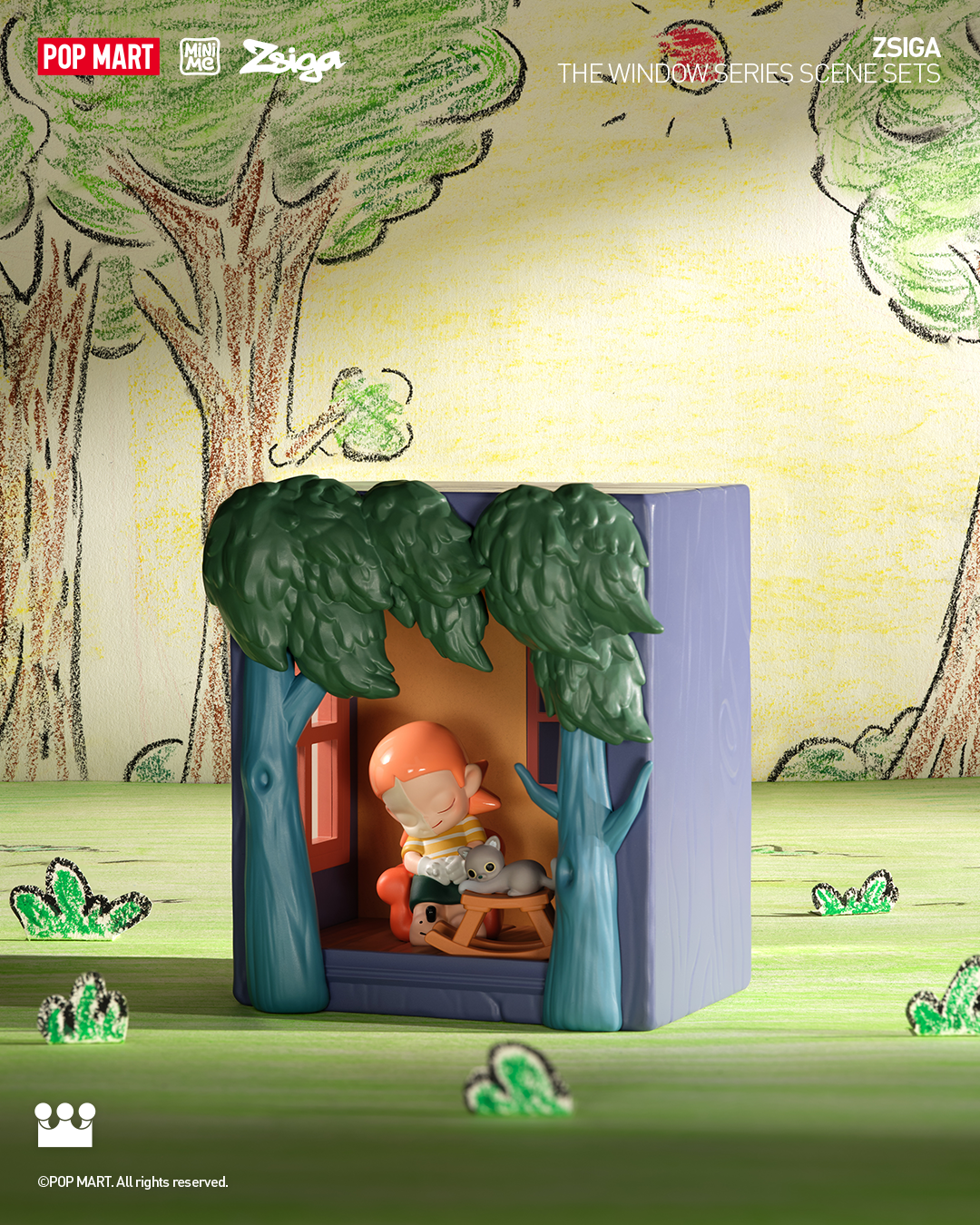 POP MART Zsiga The Window Series Collectible Scene Sets - Cute Home Decor & Office Display for Anime Fans