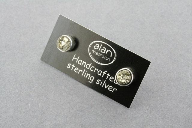 Pyrite Stud Earrings for Women - Natural Stone Jewelry - Perfect for Everyday Wear & Special Occasions