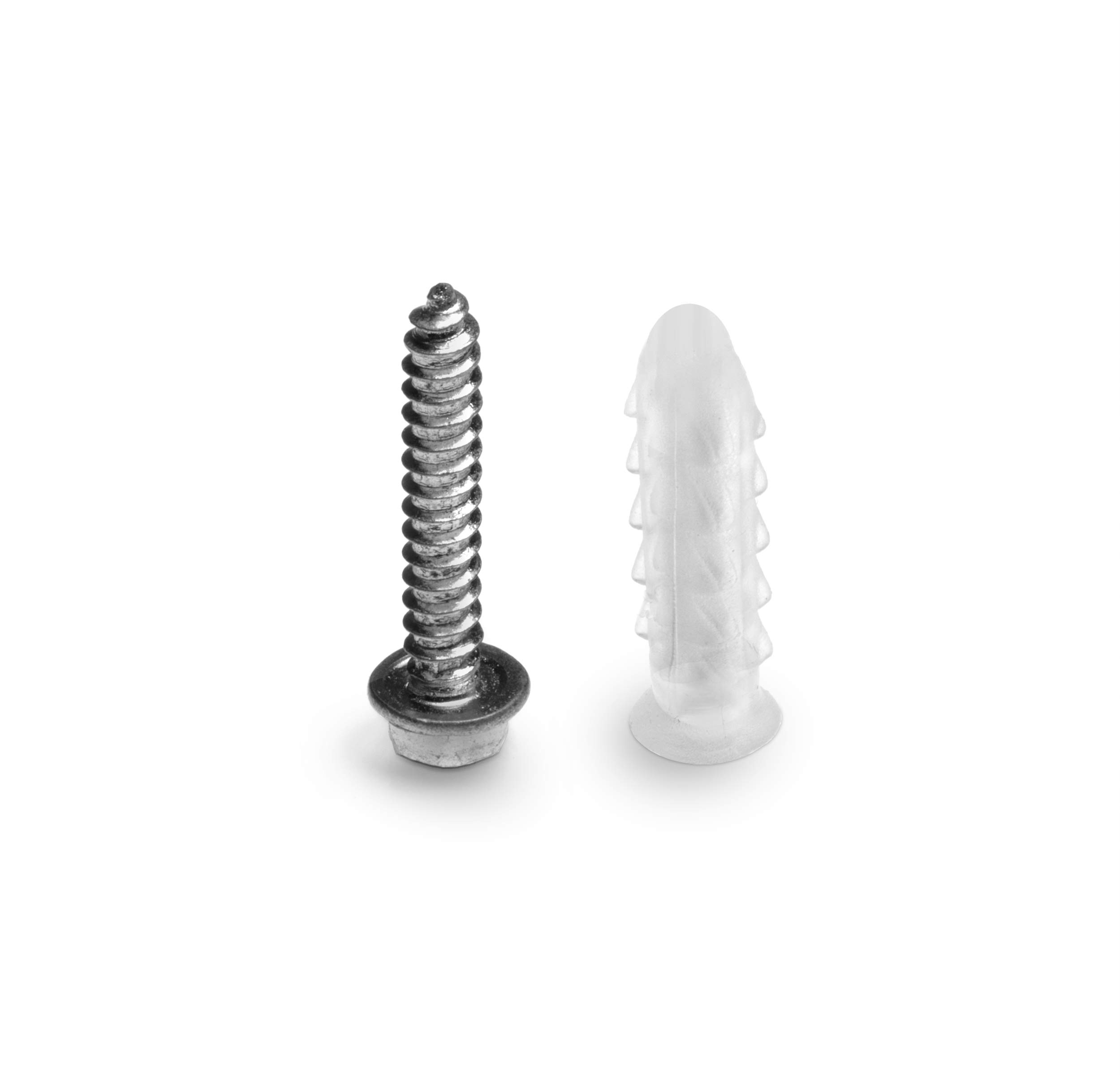 THE CIMPLE CO Ribbed Plastic Conical Anchors and Screws Kit - 50 Pack for Concrete, Stucco, Brick, Drywall - Heavy Duty Fasteners for Home Improvement, Construction & DIY Projects