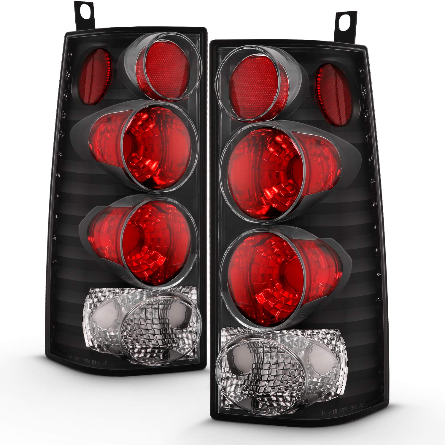 AmeriLite Black Replacement Brake Tail Lights Set for Chevy Express & GMC Savana Van - Left & Right Side - Durable LED Lights for Enhanced Safety & Style