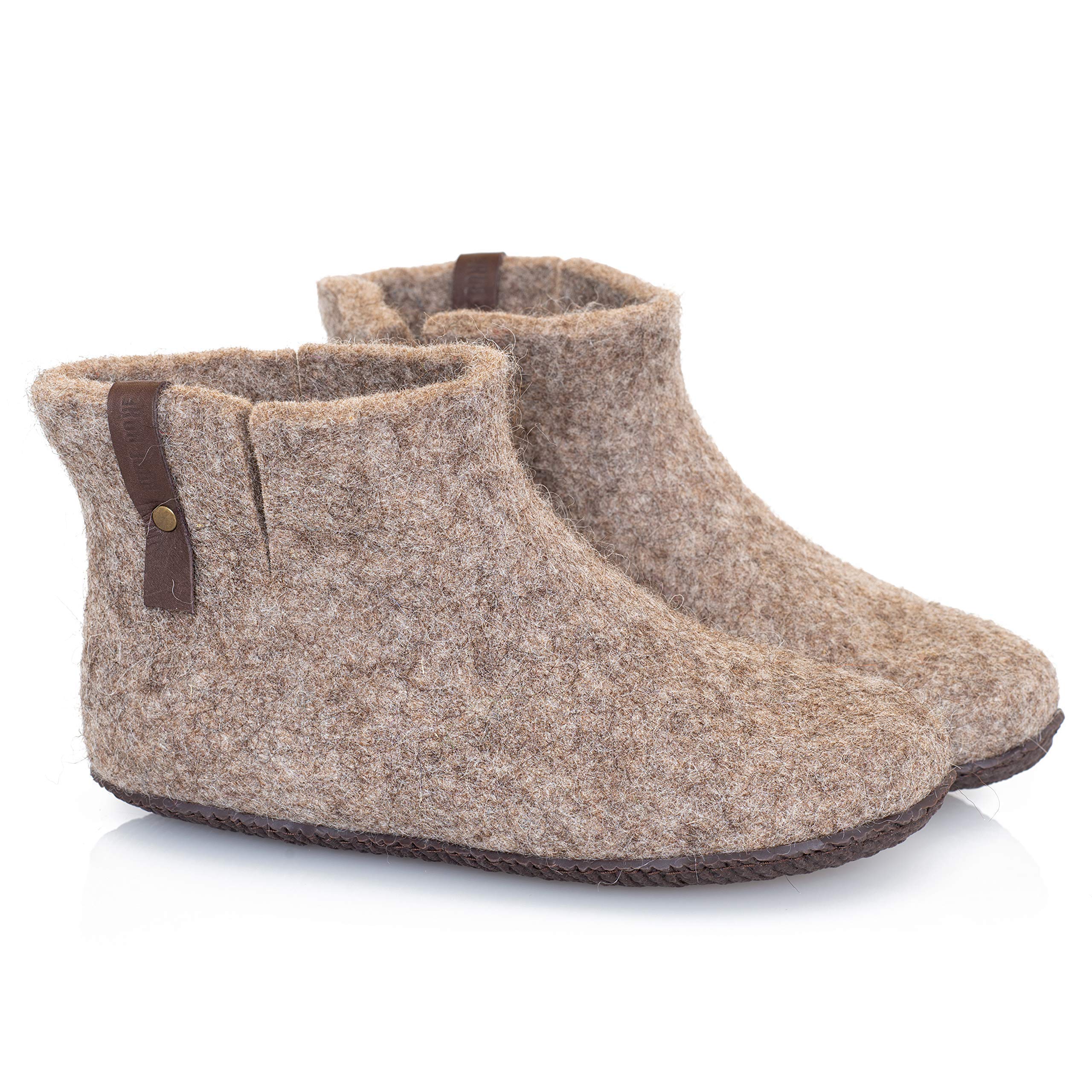 Women's Classic Felted Wool Ankle Boot Slippers - Cozy Indoor/Outdoor House Shoes for Winter - Best Mother's Day Gift for Women - Perfect for Home, Office & Travel Comfort