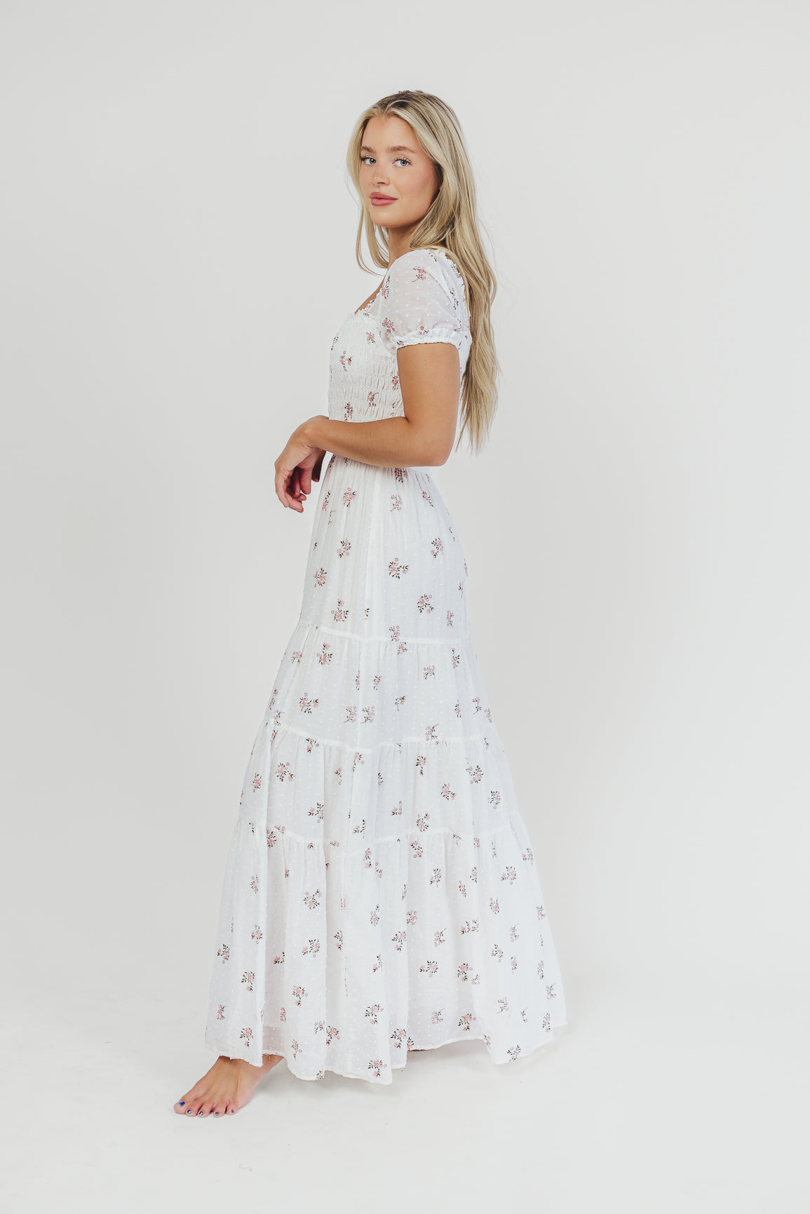 Harper Worth Women's Floral Maxi Dress - Pink Maternity Bump Friendly Long Dress for Pregnancy, Nursing & Postpartum | Perfect for Baby Showers, Beach Vacations & Summer Outfits