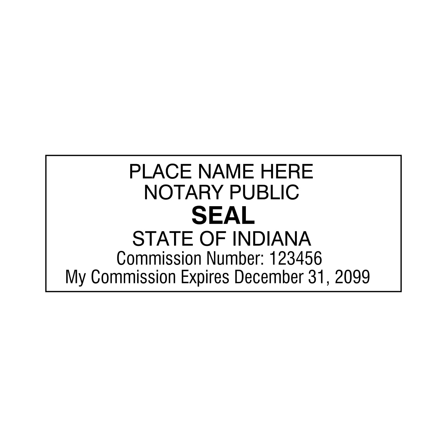 Custom Self-Inking Notary Stamp for Indiana - Rectangular Design with Black, Red, Blue, Green, Yellow & Orange Ink Options | Perfect for Legal Documents, Contracts & Official Paperwork