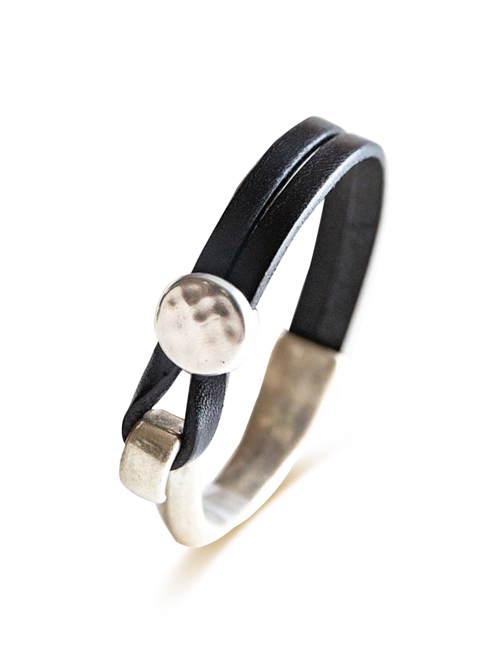 Handmade Black Leather Cuff Bracelet for Women & Men - Boho Studded Wrap Bracelet with Double Strand Design | Unisex Fashion Accessory for Casual Wear, Music Festivals & Date Nights | Perfect Gift for Anniversary & Birthday | Great for Layering with Other Bracelets | Ideal for Concerts, Travel, Office & Everyday Style | Best for Boho Chic Fashion, Leather Jewelry Collectors & Hippie-Themed Parties