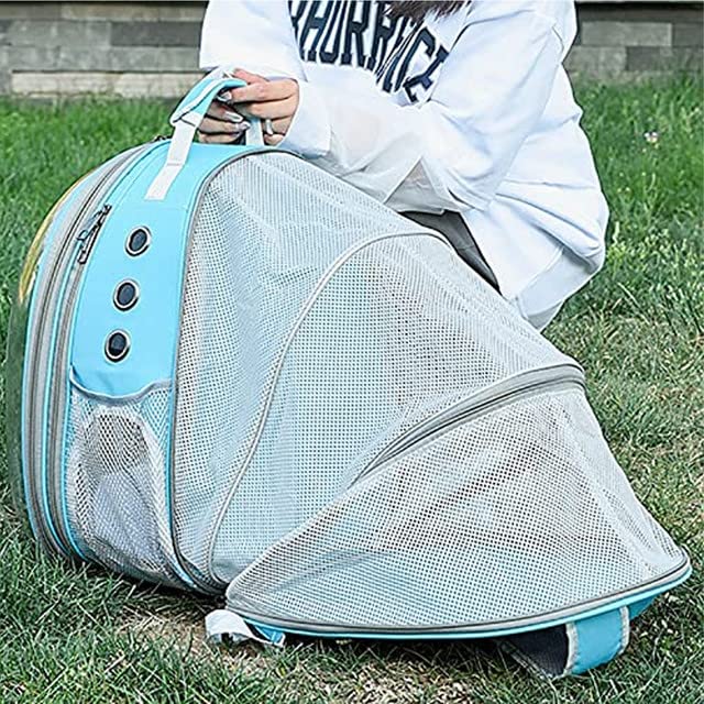 Emily Pets Airline-Approved Pet Carrier Backpack - Bubble Design for Cats & Small Dogs - Travel, Hiking & Outdoor Use - Perfect for Airplane Cabins, Vet Visits & Daily Adventures (Sky Blue)