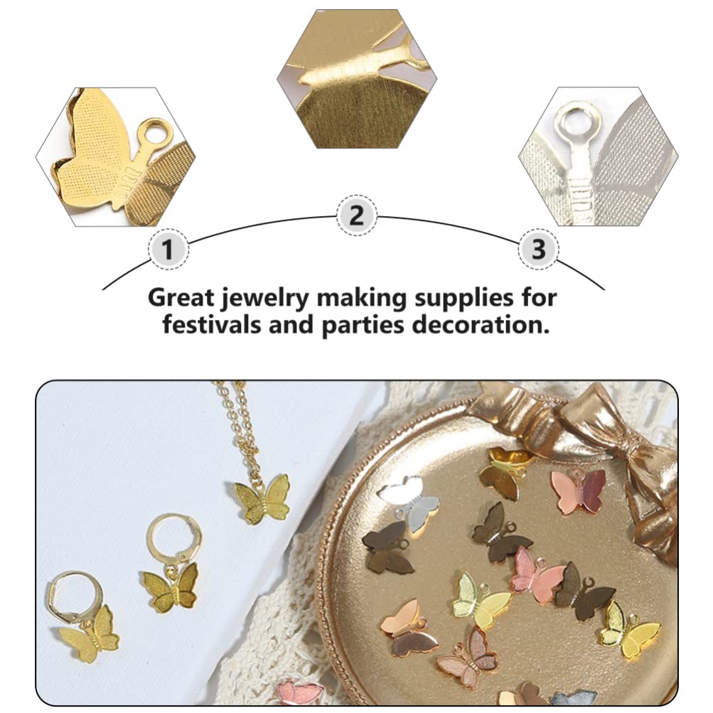 100Pcs Tiny Butterfly Charms - Copper Butterfly Pendants for Bracelet, Necklace & Earrings - Mini DIY Jewelry Making Accessories - Perfect for Crafting, Gift Making & Boho Style Jewelry