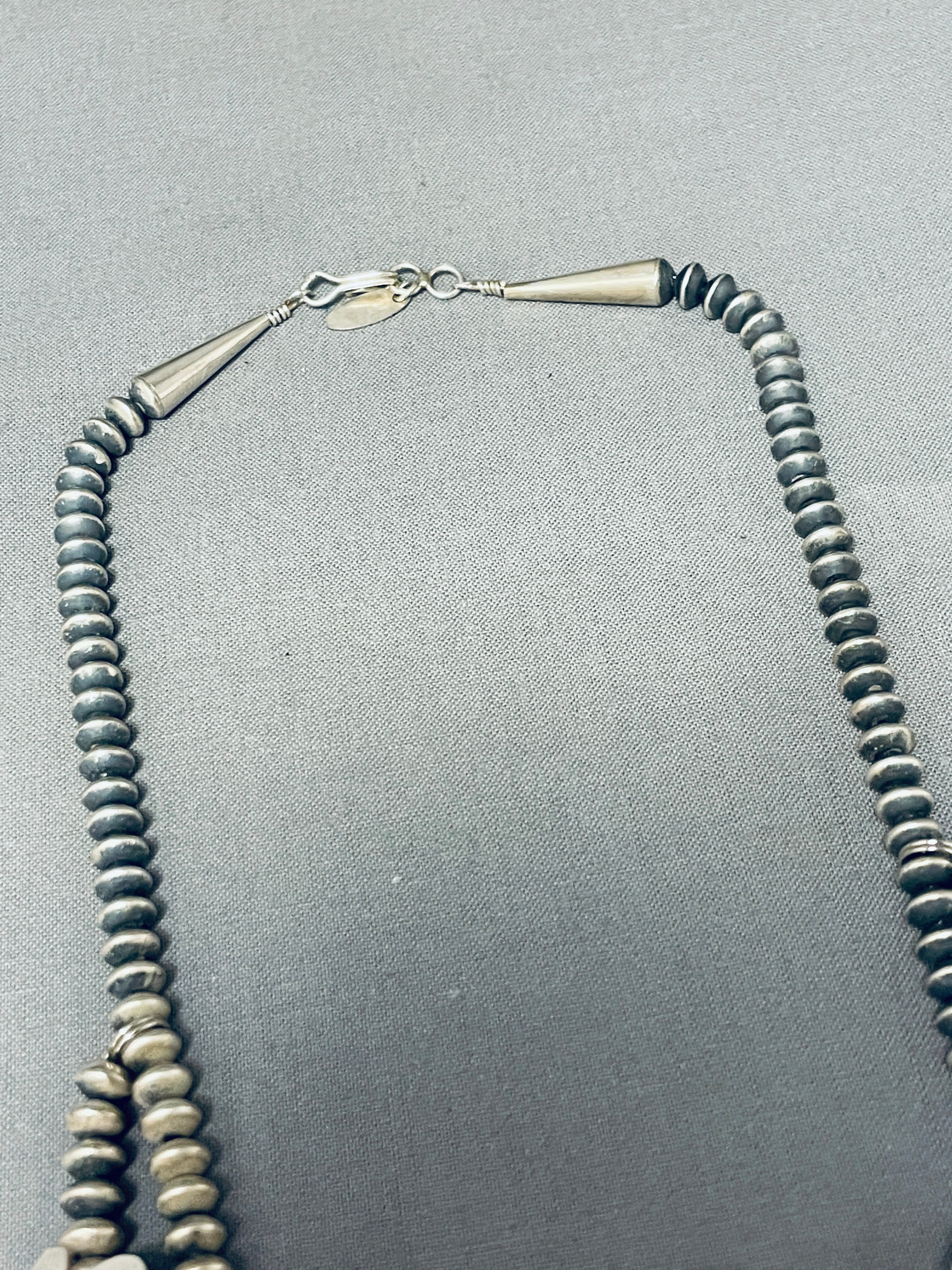 Vintage Native American Navajo Sterling Silver Squash Blossom Necklace – Handmade Animal Fetish Jewelry for Women, Boho Chic Southwest Style | Perfect for Festivals, Weddings & Special Occasions