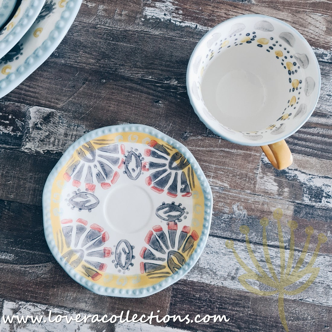 Stylish Afrocentric Light Blue Dinnerware & Serveware Set - Perfect for Family Dinners, Entertaining Guests & Cultural Celebrations