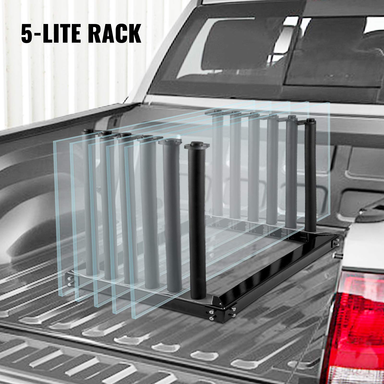 Best 5-Lite Auto Windshield Rack for Trucks - Heavy Duty Steel Construction with PVC Pad & Foam Padding - 24-Inch Height for Secure Glass Transportation - Perfect for Auto Shops, Glass Installers & DIY Car Repairs