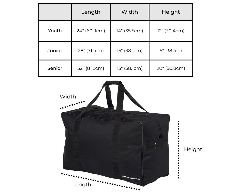 **Winnwell Basic Carry Hockey Bag - Large Heavy Duty Hockey Equipment Storage Bag for Players - Durable Gear Bag for Sticks, Pads & Skates - Perfect for Travel, Practice & Games**