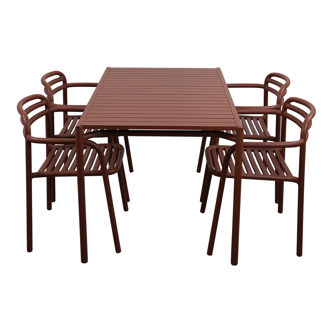 Bliss Rectangular Dining Table Set with 4 Armchairs - Modern Kitchen & Dining Room Furniture for Family Gatherings & Dinner Parties