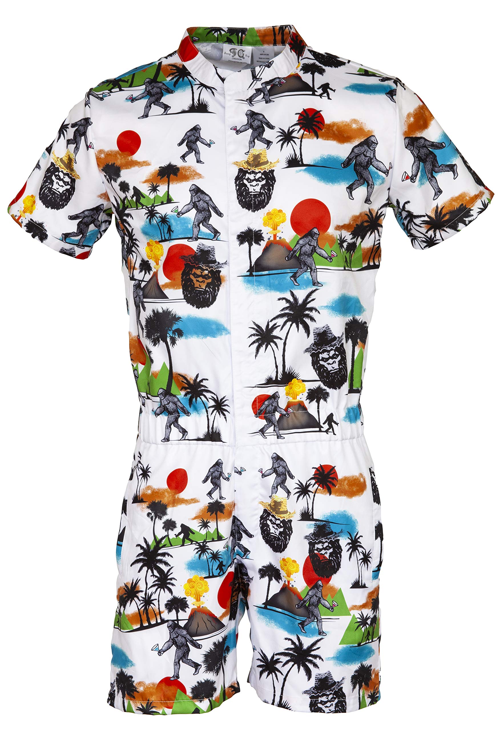 Funny Guy Mugs Men's Romper Jumpsuit - Premium Adult One-Piece with Zippered Pockets | Perfect for Costume Parties, Halloween & Comedy Events