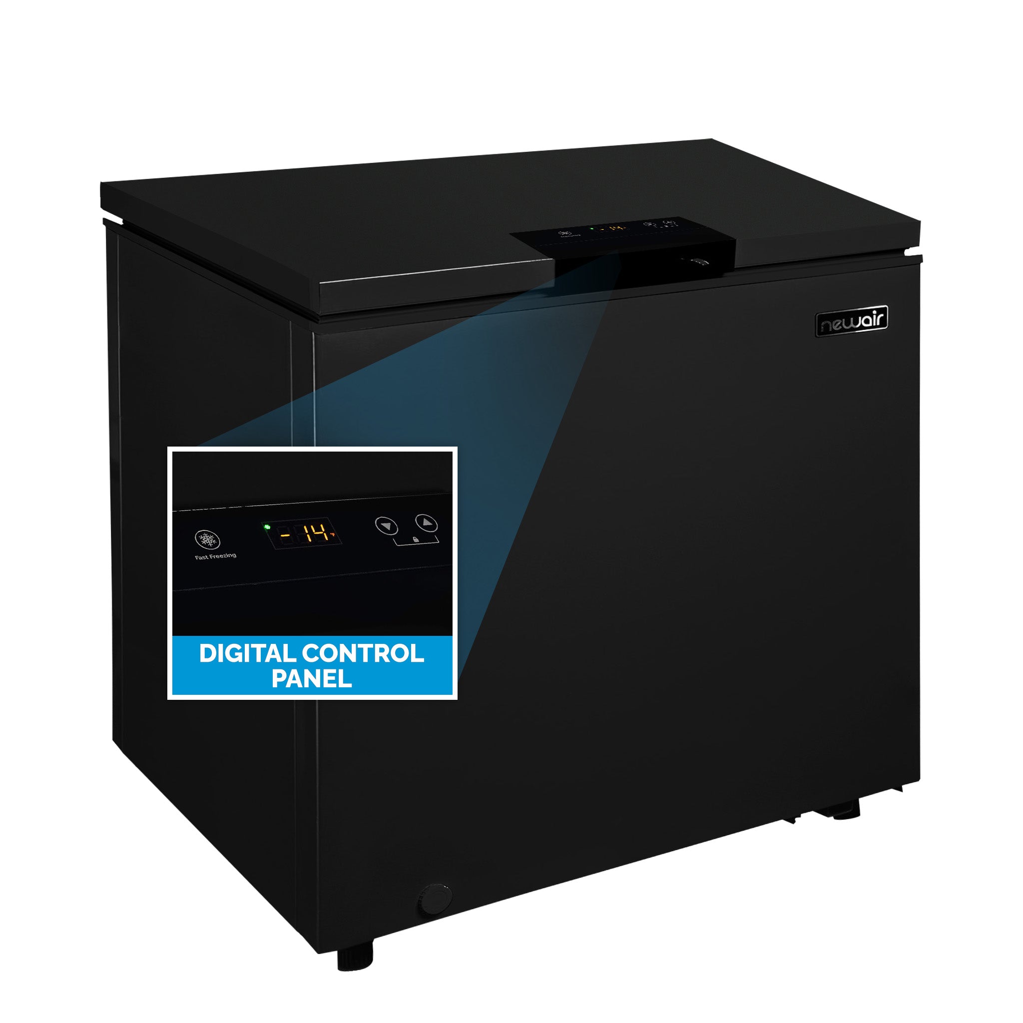 Newair® 5 Cu. Ft. Mini Deep Chest Freezer - Energy Efficient Compact Freezer for Home, Garage, or Basement - Perfect for Frozen Food Storage, Meal Prep & Bulk Buying (Black)