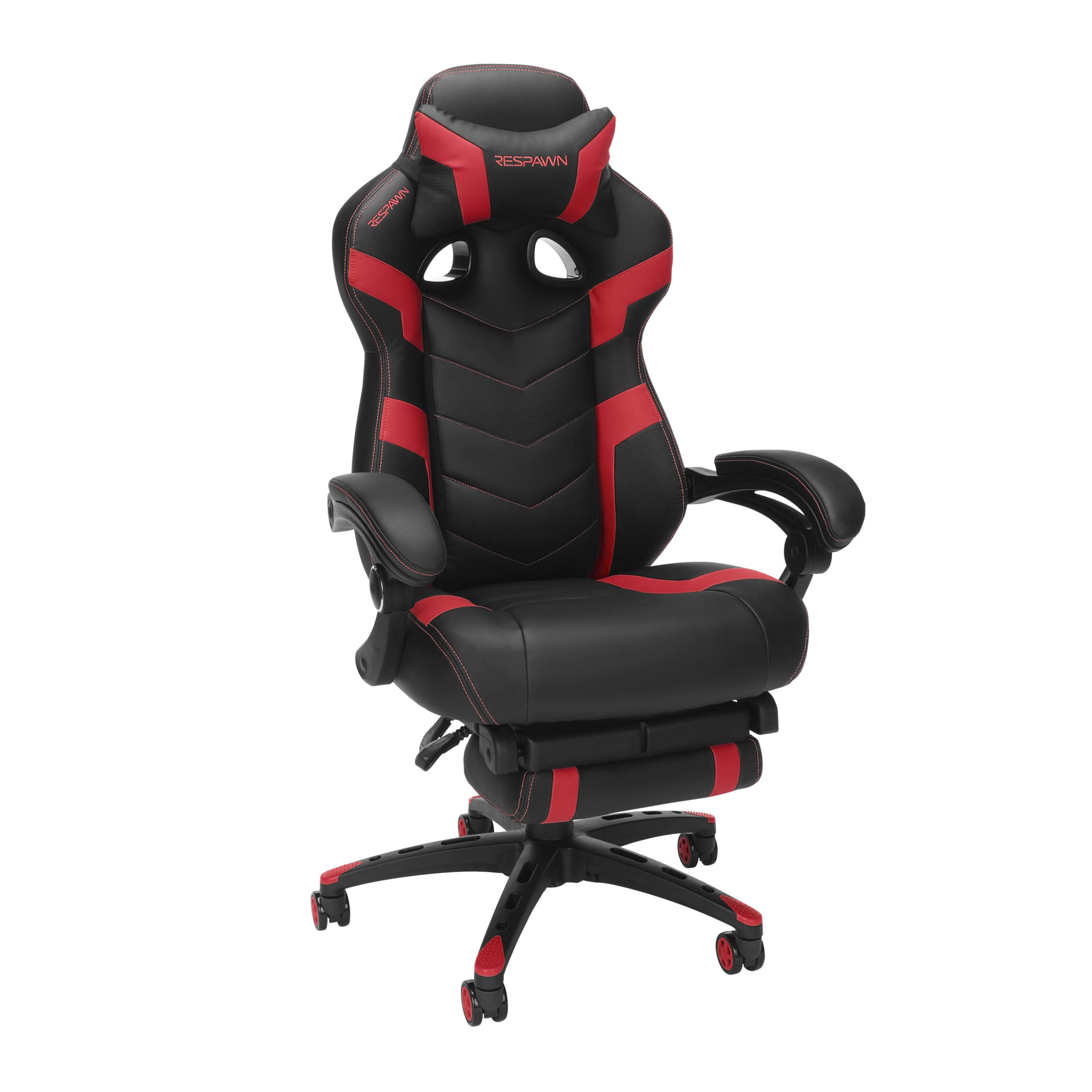 RESPAWN 110 Pro Ergonomic Gaming Chair with Adjustable Footrest & Headrest - Reclining Computer Desk Chair for Adults - Perfect for PC Gaming, Office Work & Home Entertainment (Red)