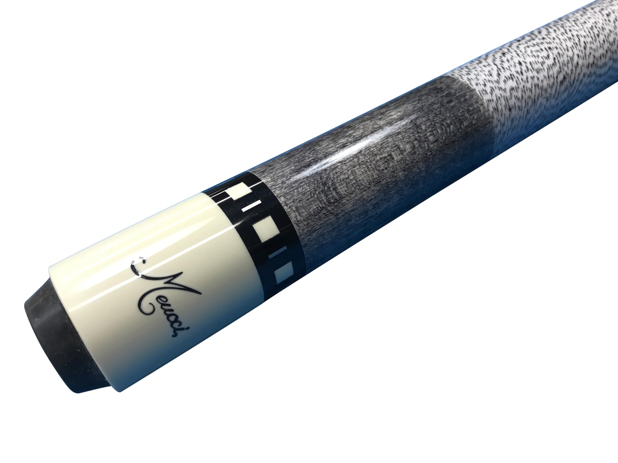 Meucci SB1-S Handcrafted Smoke Grey Stain Pool Cue Stick with Hard Case - Perfect for Professional Tournaments and Home Game Rooms
