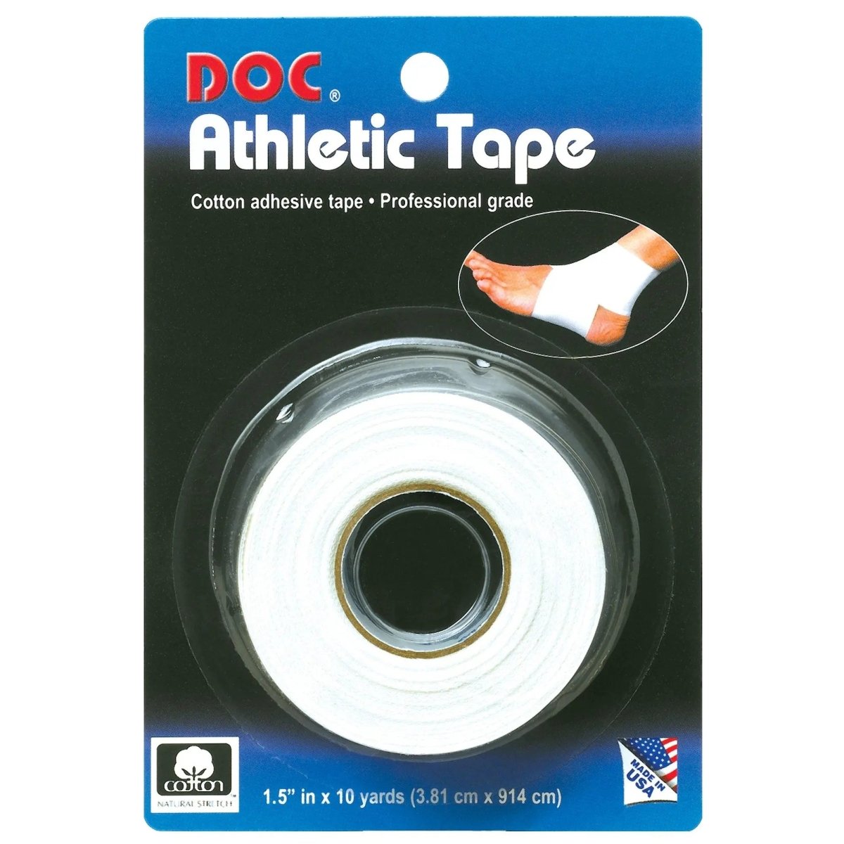 DOC Athletic Tape - Sports Injury Support & Joint Stability for Athletes - Ideal for Basketball, Running, Weightlifting & Physical Therapy