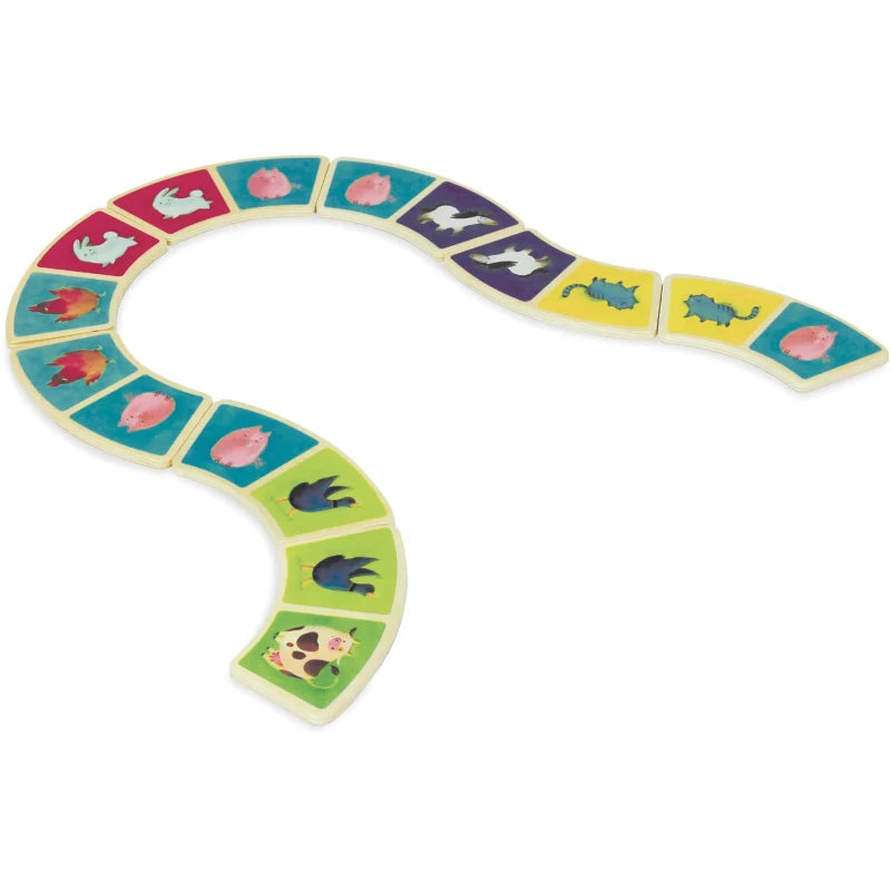 Premium Wooden Farm Animal Dominoes Set - Fun & Educational Game for Kids, Family Game Night - Perfect for Preschool Learning, Birthday Gifts & Travel Entertainment
