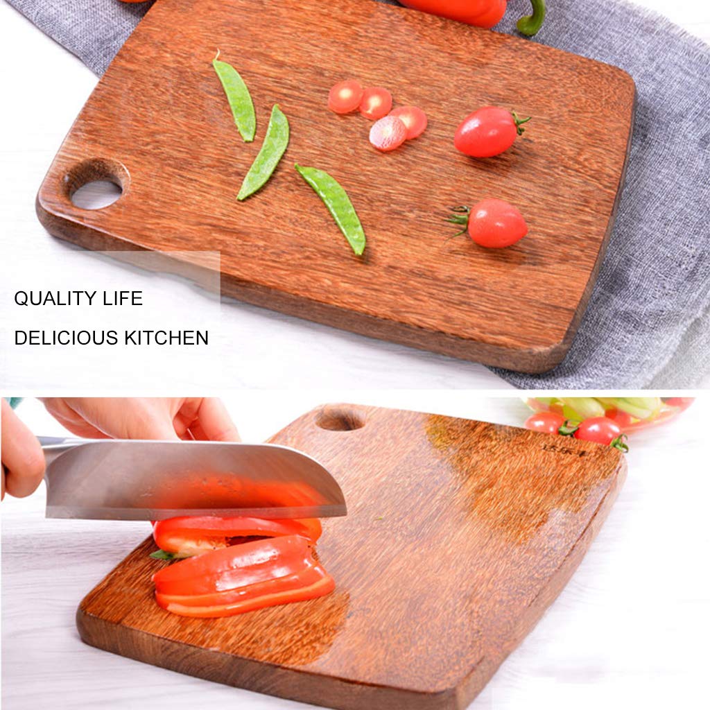 Premium Solid Wood Chopping Board - Natural Light Aroma, Heavy Duty Kitchen Cutting Board for Meat, Fruits, Vegetables & Bread | Includes Hanging Hole, Easy to Clean | 2 Size Options | Perfect for Home Kitchens, Restaurants & BBQ Parties