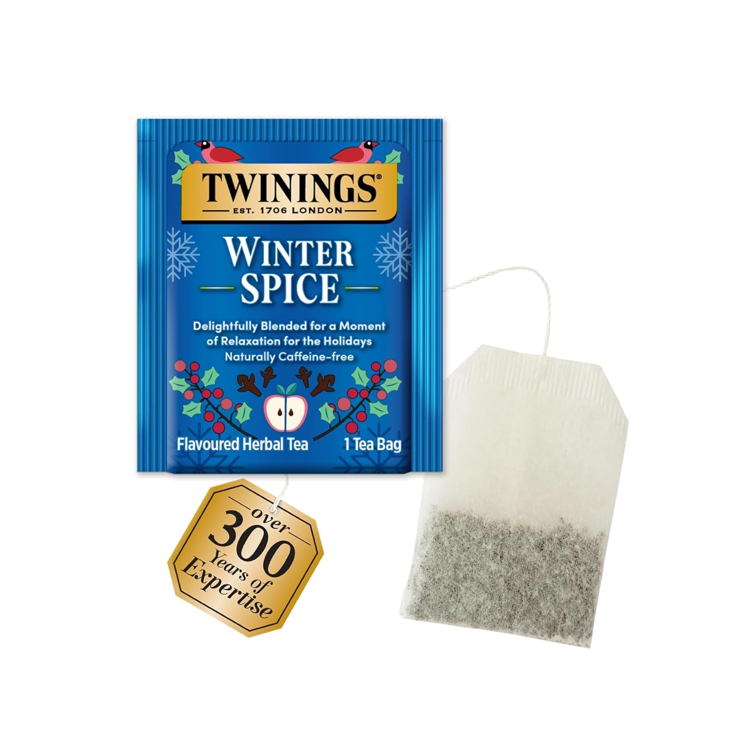 Twinings Holiday Sweet & Spicy Tea Variety 2-Pack - Caffeinated Christmas Black Tea & Caffeine-Free Winter Spice Herbal Tea | 40 Tea Bags Total (20 Each) | Perfect Christmas Gift & Cozy Winter Beverage for Family Gatherings, Office Parties & Relaxing Evenings by the Fireplace
