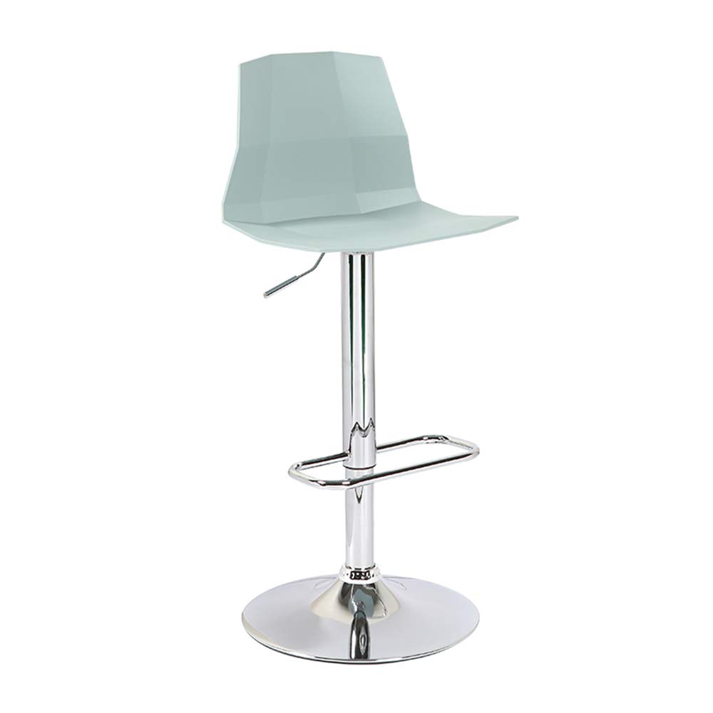 LHA Lift Bar Stool - Adjustable Height Cafe Chair, Home & Office High Stool with Footrest, Modern Reception Chair - Blue Bar Furniture for Kitchen Island, Breakfast Nook & Commercial Use