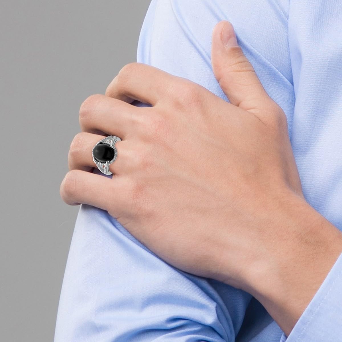 925 Sterling Silver Simulated Onyx & Diamond Ring for Women | Elegant Fashion Jewelry | Perfect for Parties, Weddings & Everyday Wear