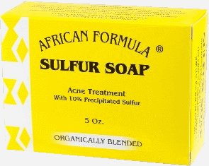 African Black Soap with Sulfur - 3.5 oz Bar (6-Pack) | Natural Acne Treatment, Skin Brightening & Exfoliating | Perfect for Sensitive Skin & Body Care Routine