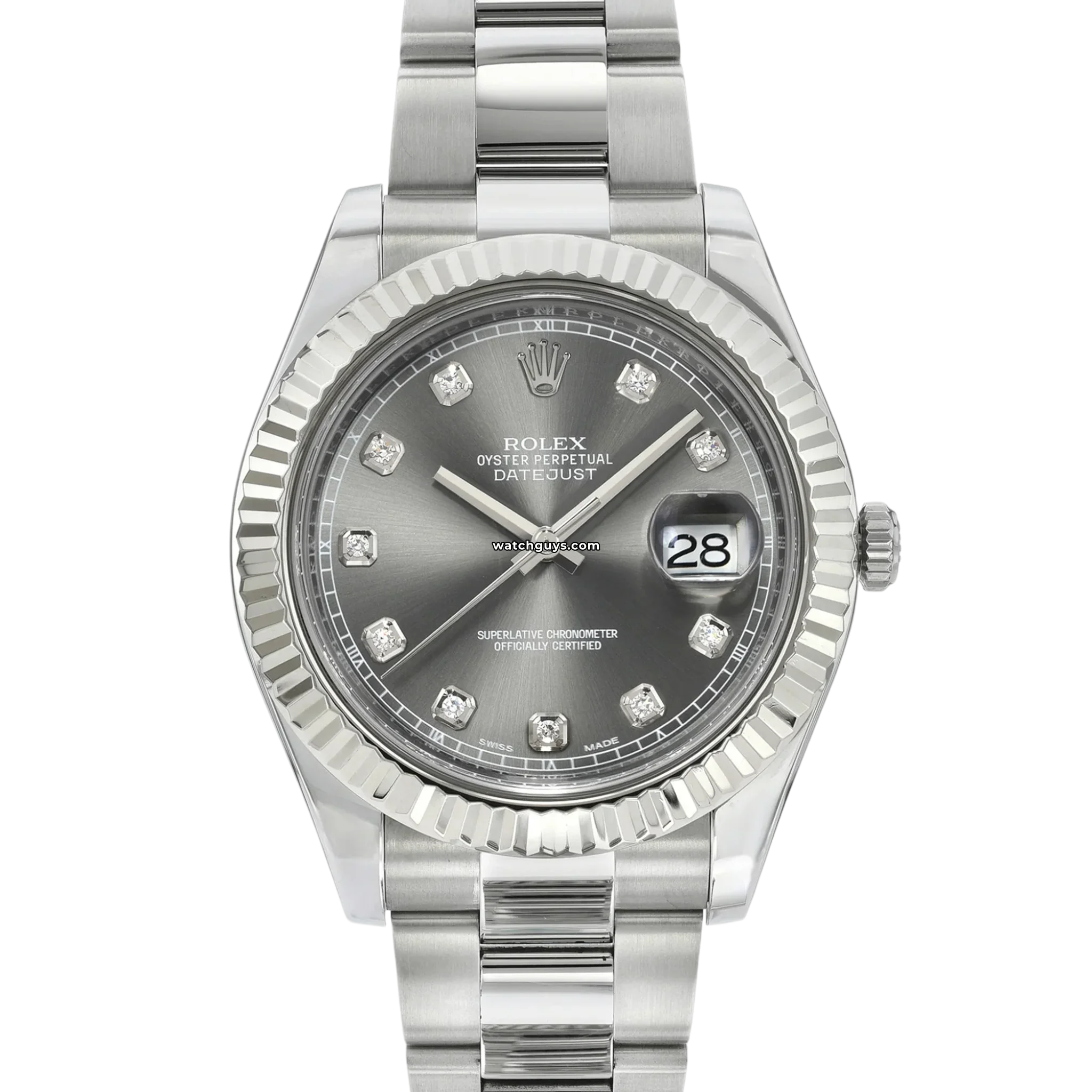 Rolex Datejust 116334 Rhodium Diamond Oyster Watch - Luxury Stainless Steel Timepiece for Men, Perfect for Business Meetings & Special Occasions