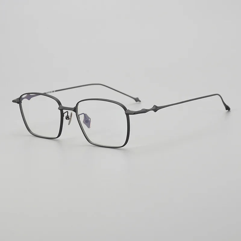 Stylish Black Unisex Titanium Square Eyeglasses Frame 94147 - Perfect for Work, Reading & Fashion Accessories