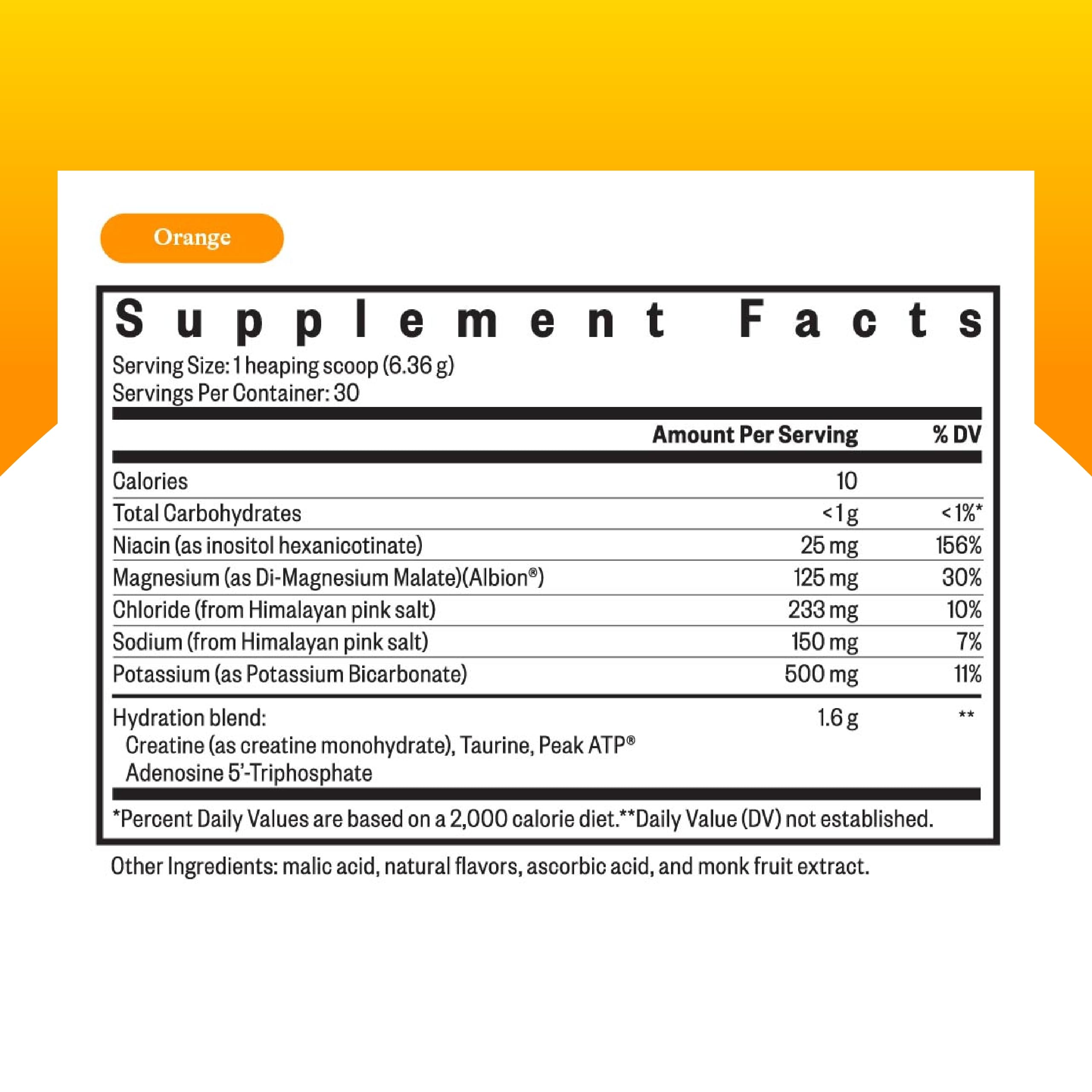 Optimal Electrolyte Powder - Orange Flavor | Vegan Energy & Hydration Support | Muscle Recovery & Endurance Booster | 30 Servings for Athletes, Workouts & Active Lifestyle