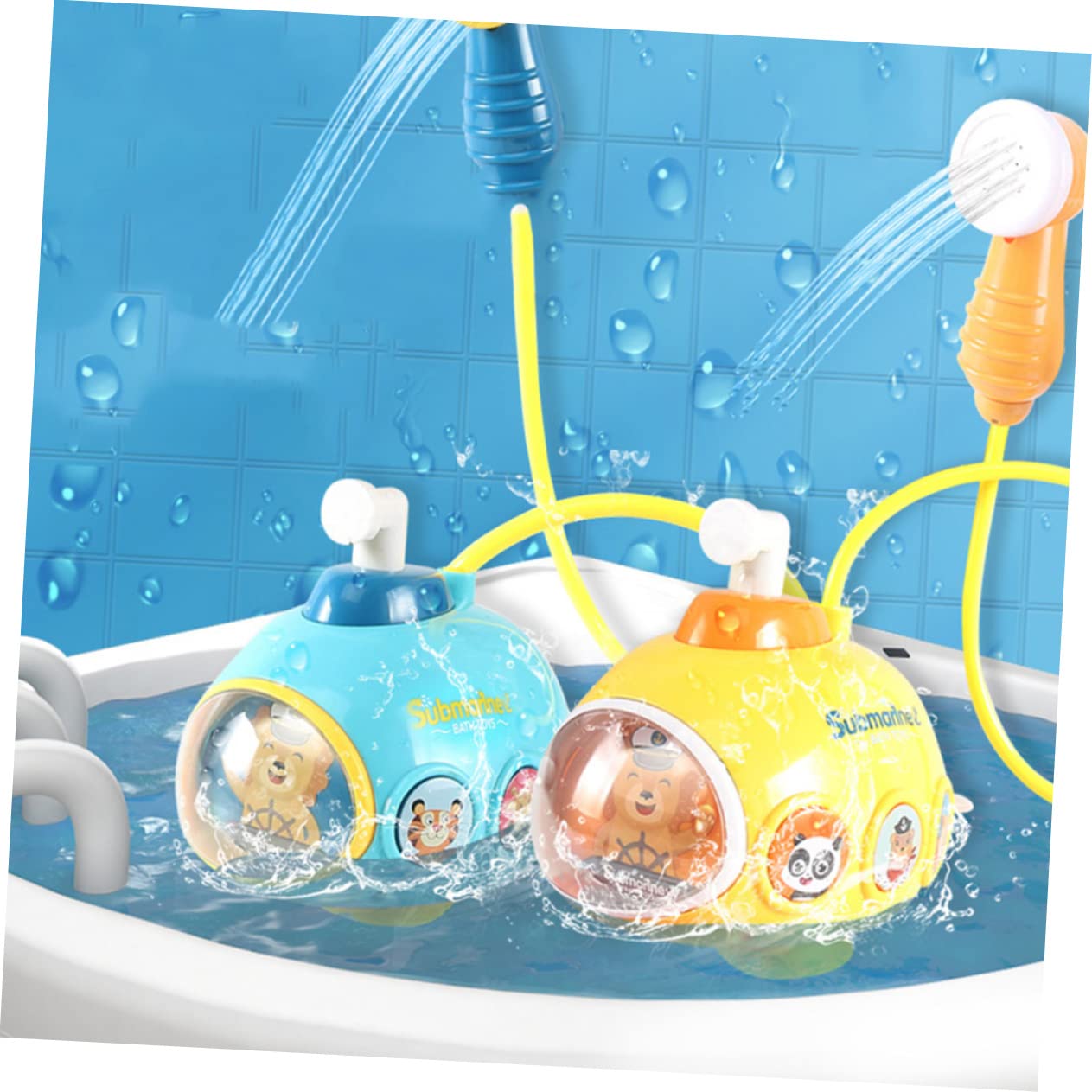 HEMOTON 3-Piece Yellow Plastic Bath Toys Set for Kids Ages 3-4 - Fun Shower Time Learning & Play for Toddlers