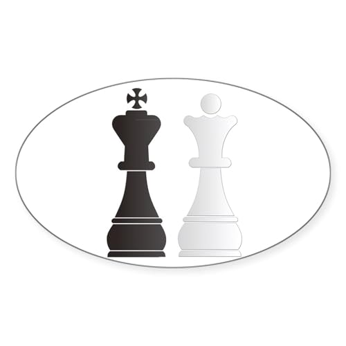 White - Black King White Queen Chess Pieces Sticker