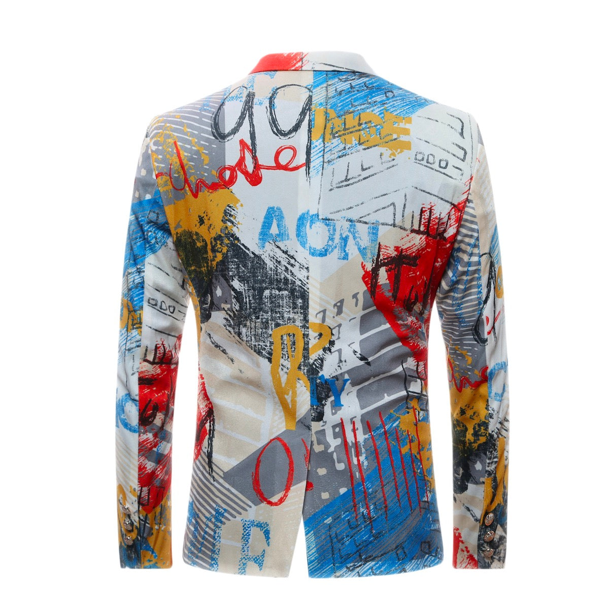 Slim Fit Print Blazer for Men - Stylish Motley Pattern Jacket for Business, Office, and Casual Wear