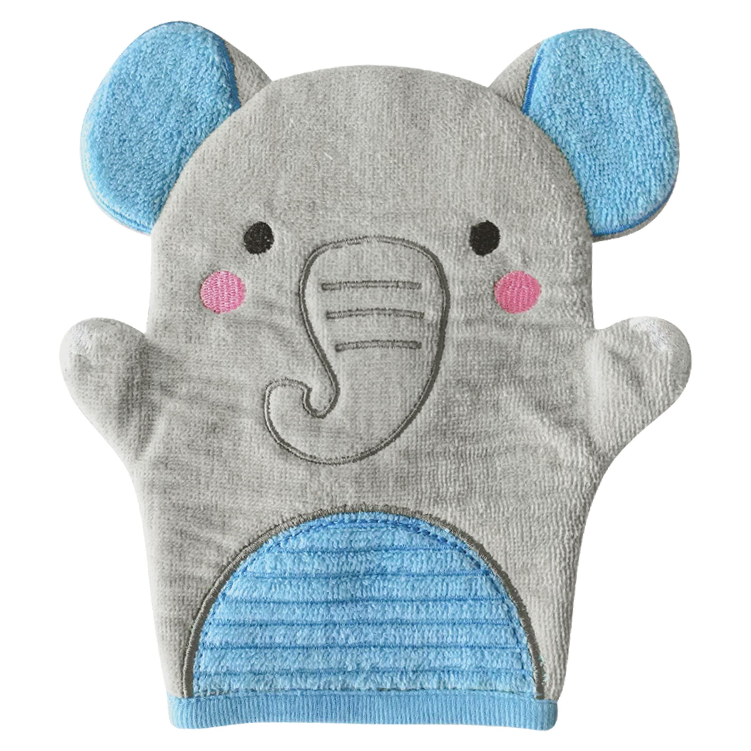 Stephen Joseph Kids Bath Mitts - Soft Elephant Washcloths for Babies & Toddlers | Gentle Bath Time Accessories for Sensitive Skin | Perfect for Baby Showers, Bath Time Fun & Newborn Gifts