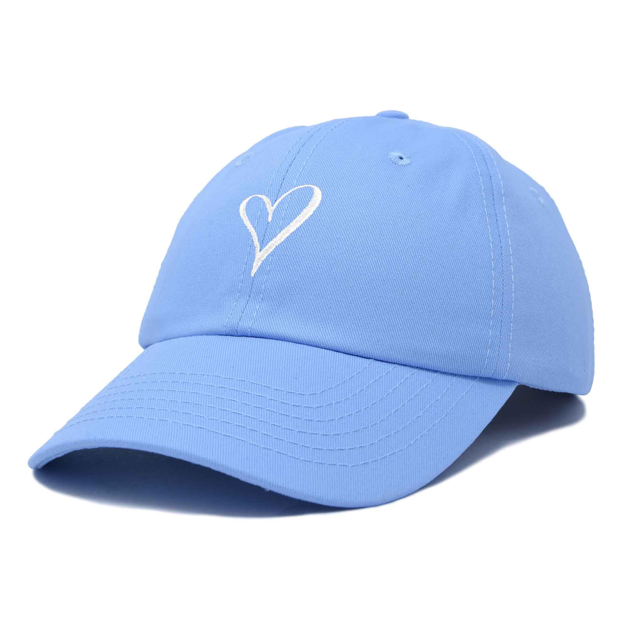 Hand Drawn Heart Embroidered Baseball Cap for Women - Cute Fashion Hat for Casual Wear, Outdoor Activities & Street Style