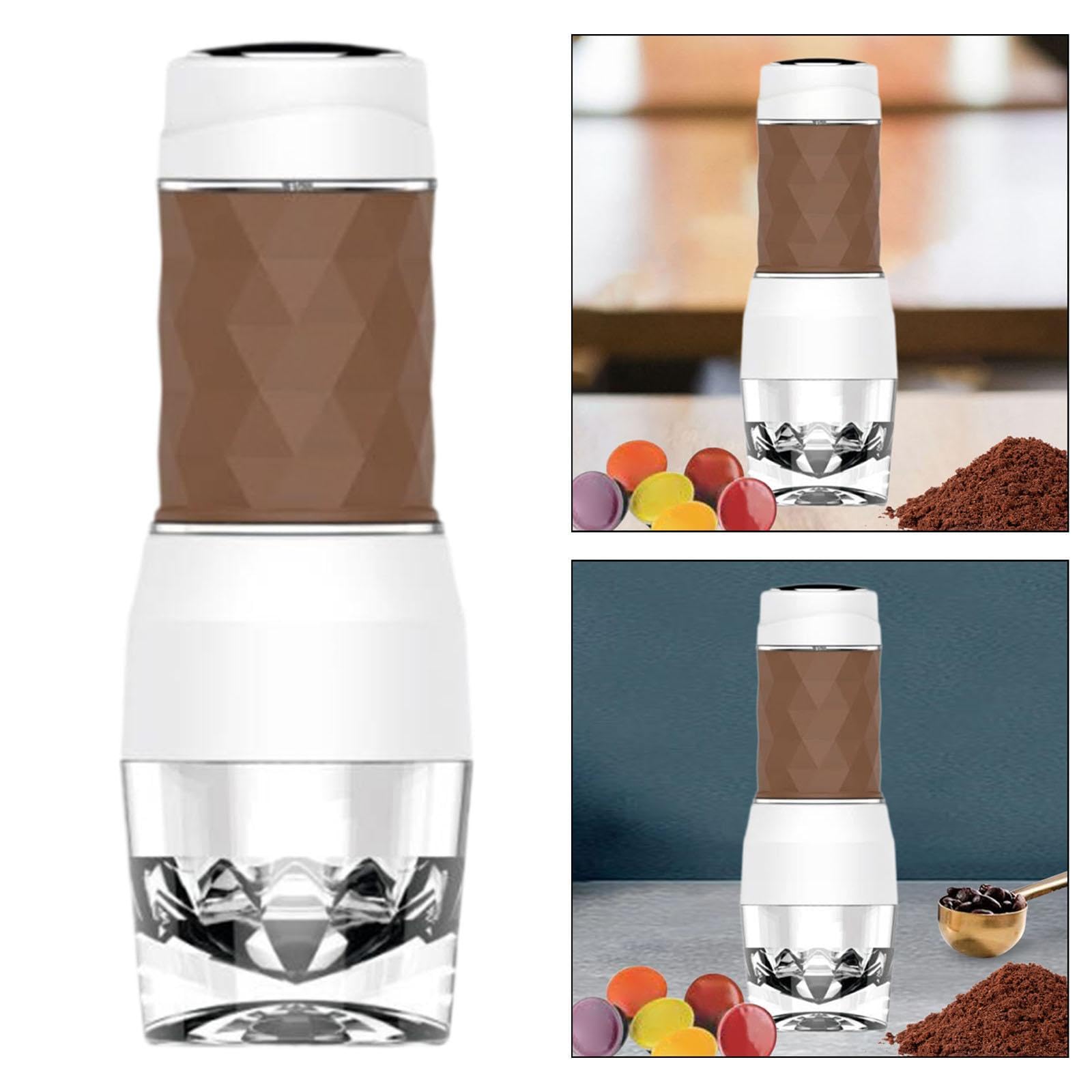 Premium Hand Press Coffee Maker - Portable French Press for Coffee & Tea - Ideal Travel, Camping, Office & Home Use - Great Gift for Coffee Lovers - Brown
