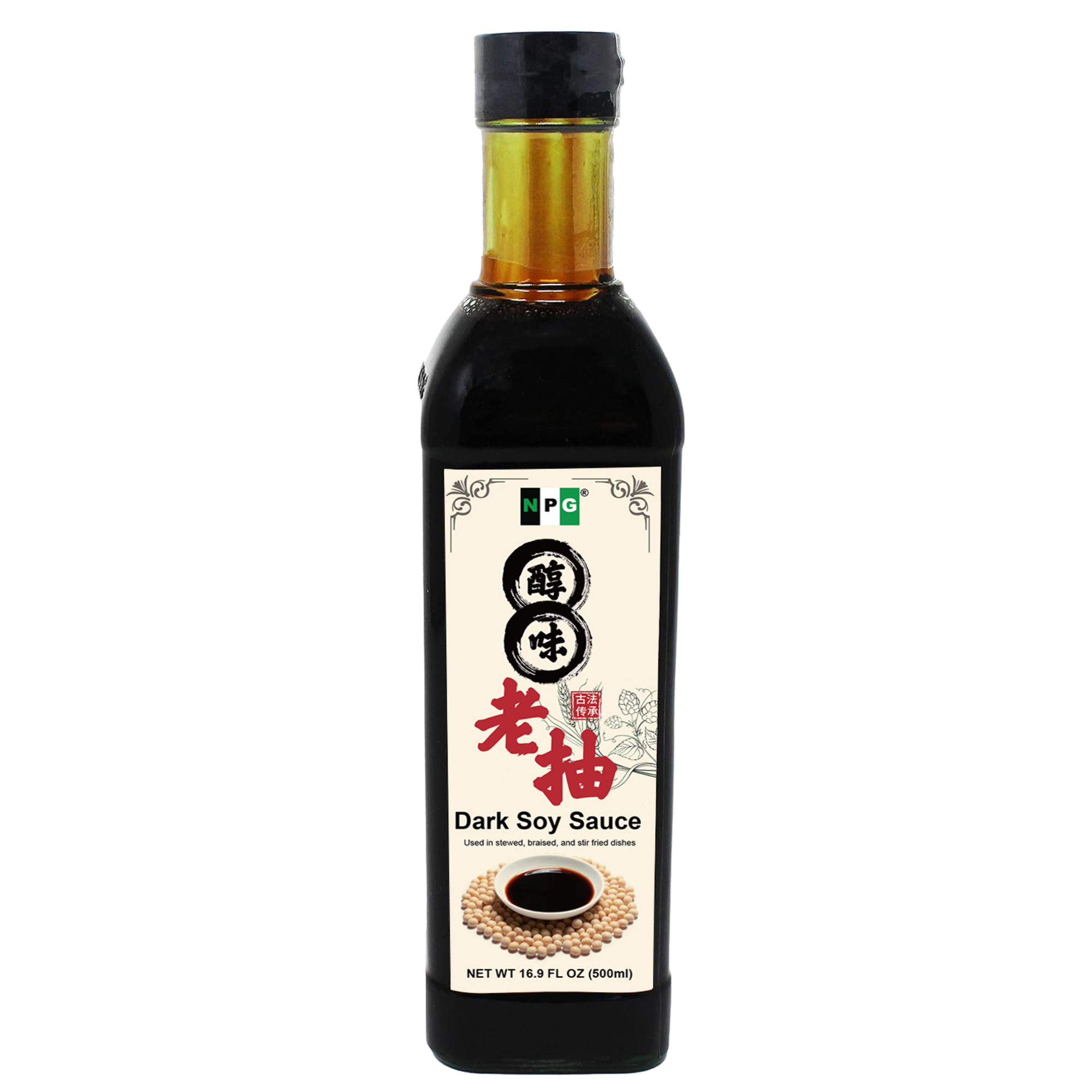 Premium Organic Dark Soy Sauce - Non-GMO, Gluten-Free, Rich Flavor for Asian Cooking, Stir Fry, Marinades & Dipping Sauces