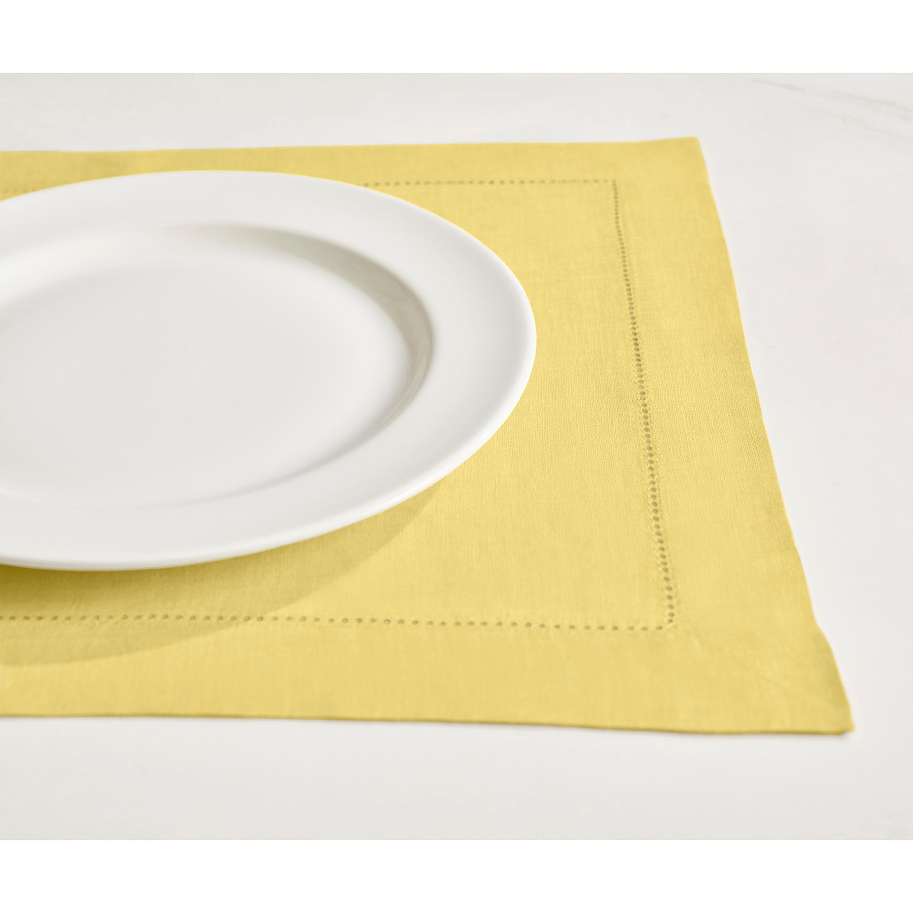 Sonoma Hemstitch Placemats Set of 4 - Premium Cotton Table Mats for Dining - Perfect for Dinner Parties, Holiday Meals & Home Decor