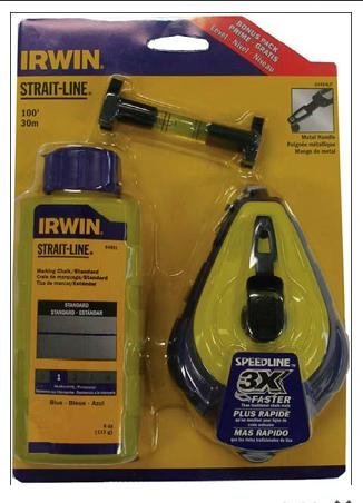 **Irwin 2031200 Speedline Chalk Line Combo Kit with Black Chalk Powder – Professional Marking Tool for Construction, Carpentry & DIY Projects**