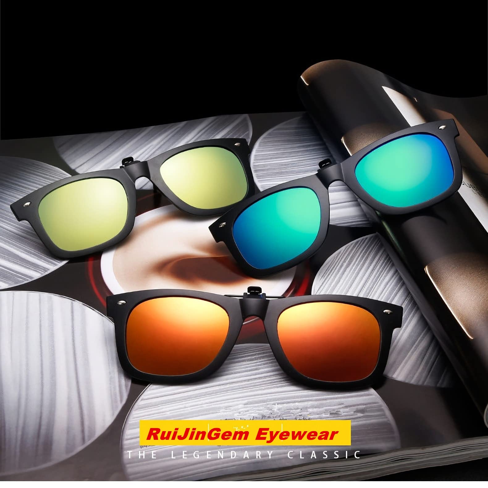 Polarized Clip-On Sunglasses for Prescription Glasses – Flip Up Sunglasses for Fishing, Driving & Outdoor Activities – UV Protection & Anti-Glare Lenses