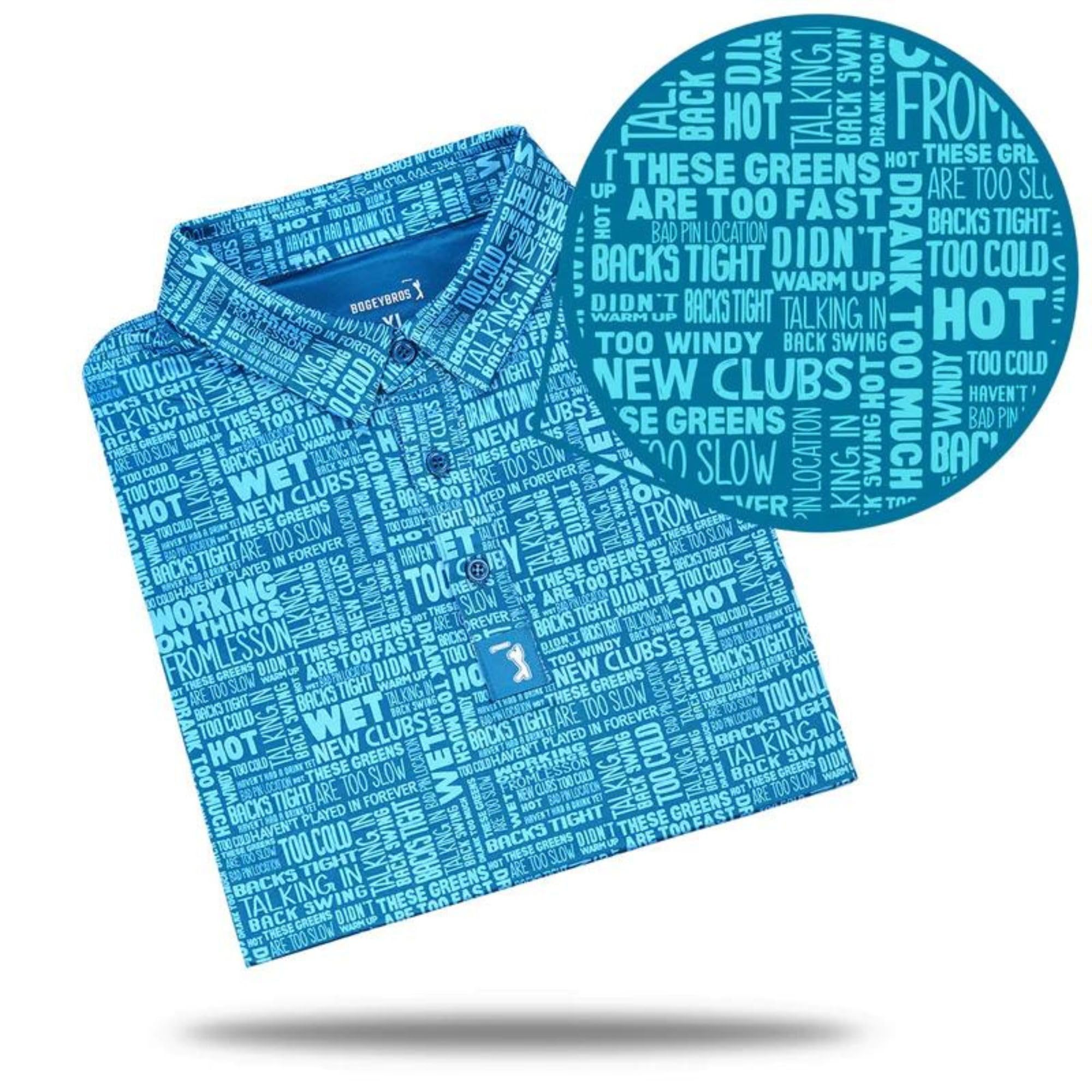 Bogey Bros - Funny Golf Polo Shirts for Men | 4-Way Stretch Short Sleeve Performance Shirt with UPF 50 Sun Protection | Perfect for Golf Courses, Casual Wear & Outdoor Activities